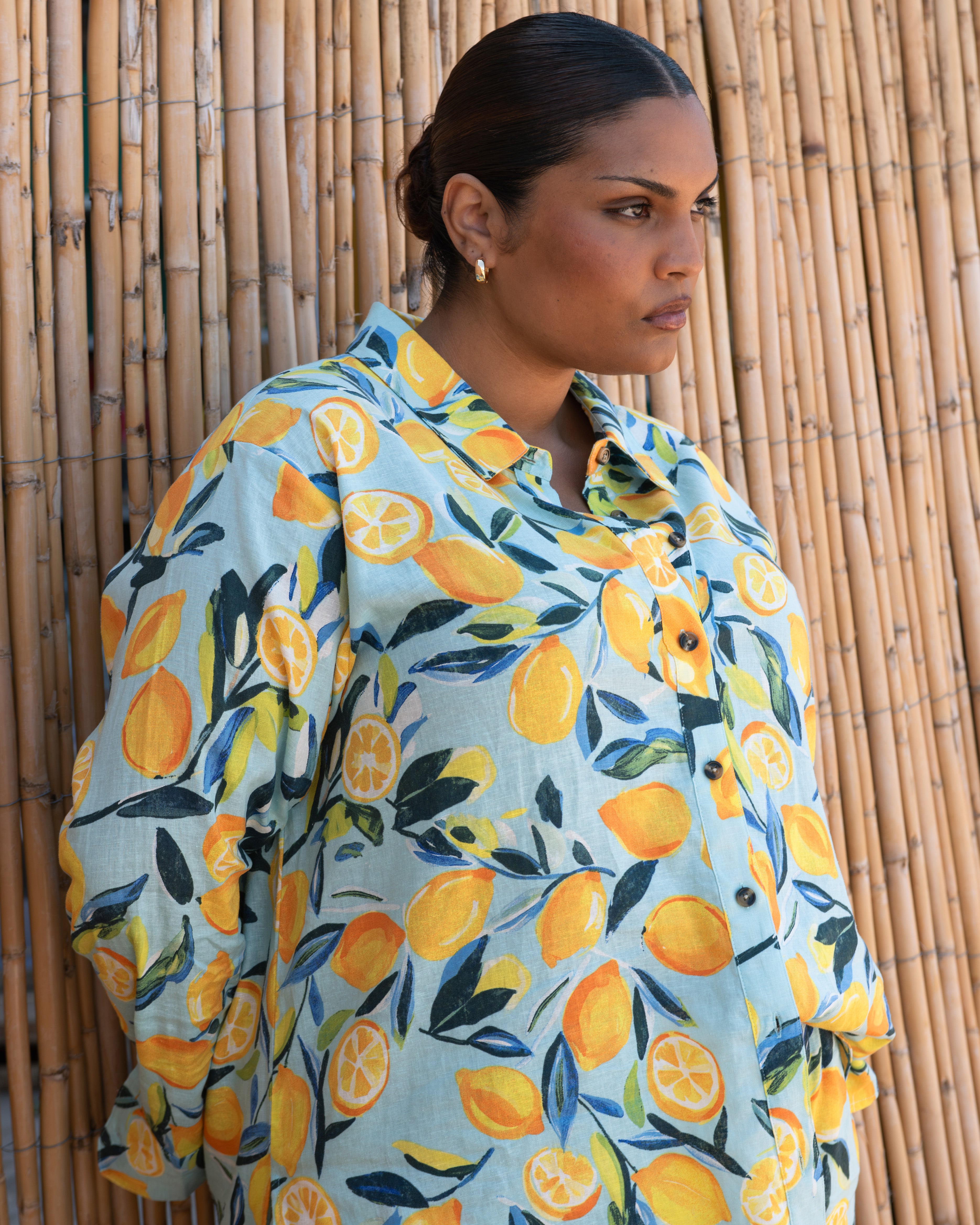 Dawn Linen Hi Low Tunic - Limoncello Print – Universal Standard