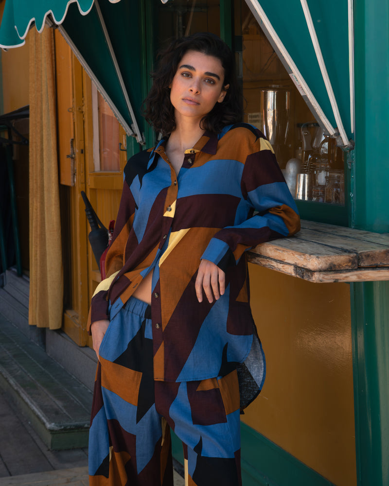 Dawn Linen Hi Low Tunic - Beach Ombra Print | Plus Size & Straight Size Women's Fashion | Universal Standard