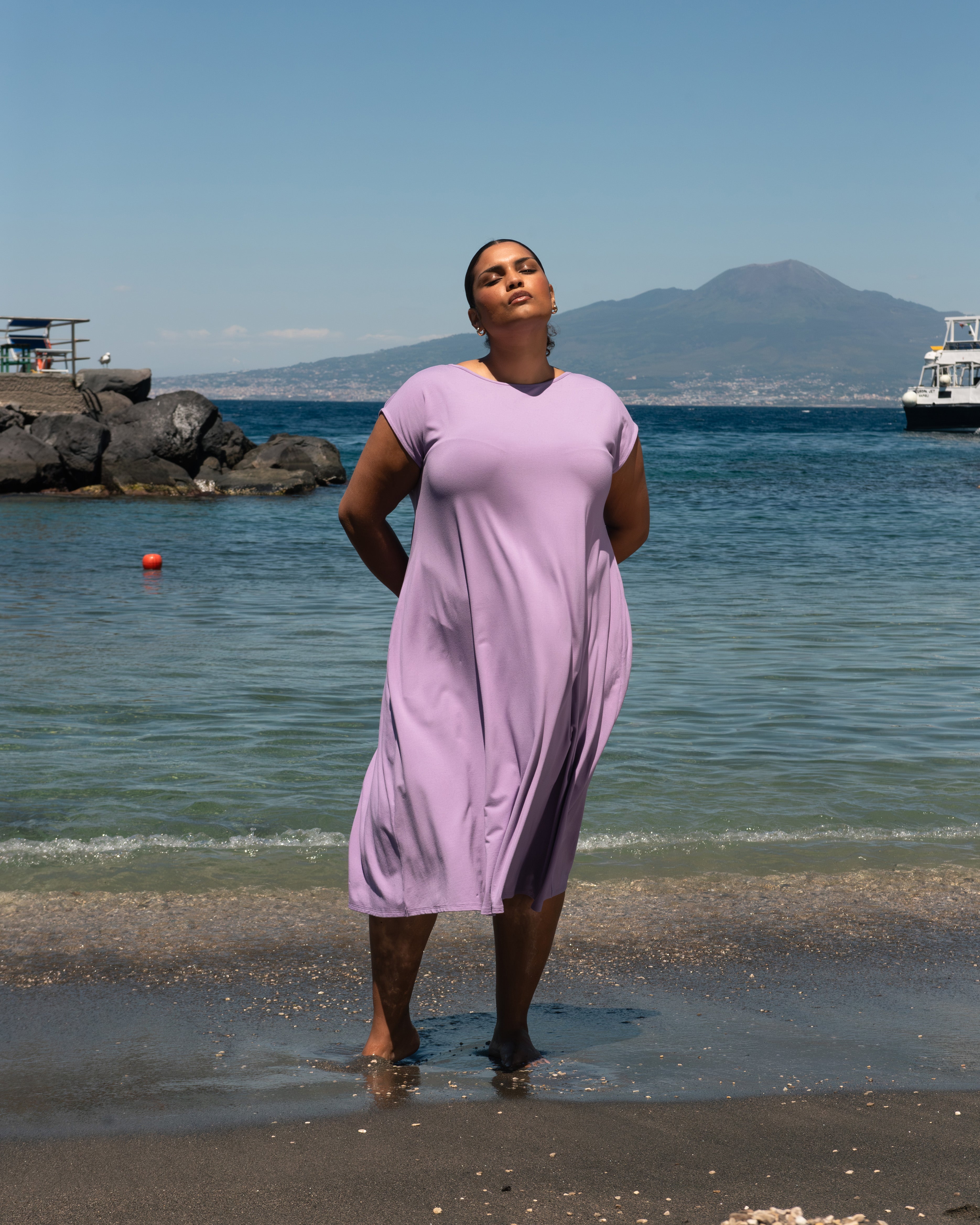 Capri Divine Jersey Flared Dress - Spring Iris – Universal Standard