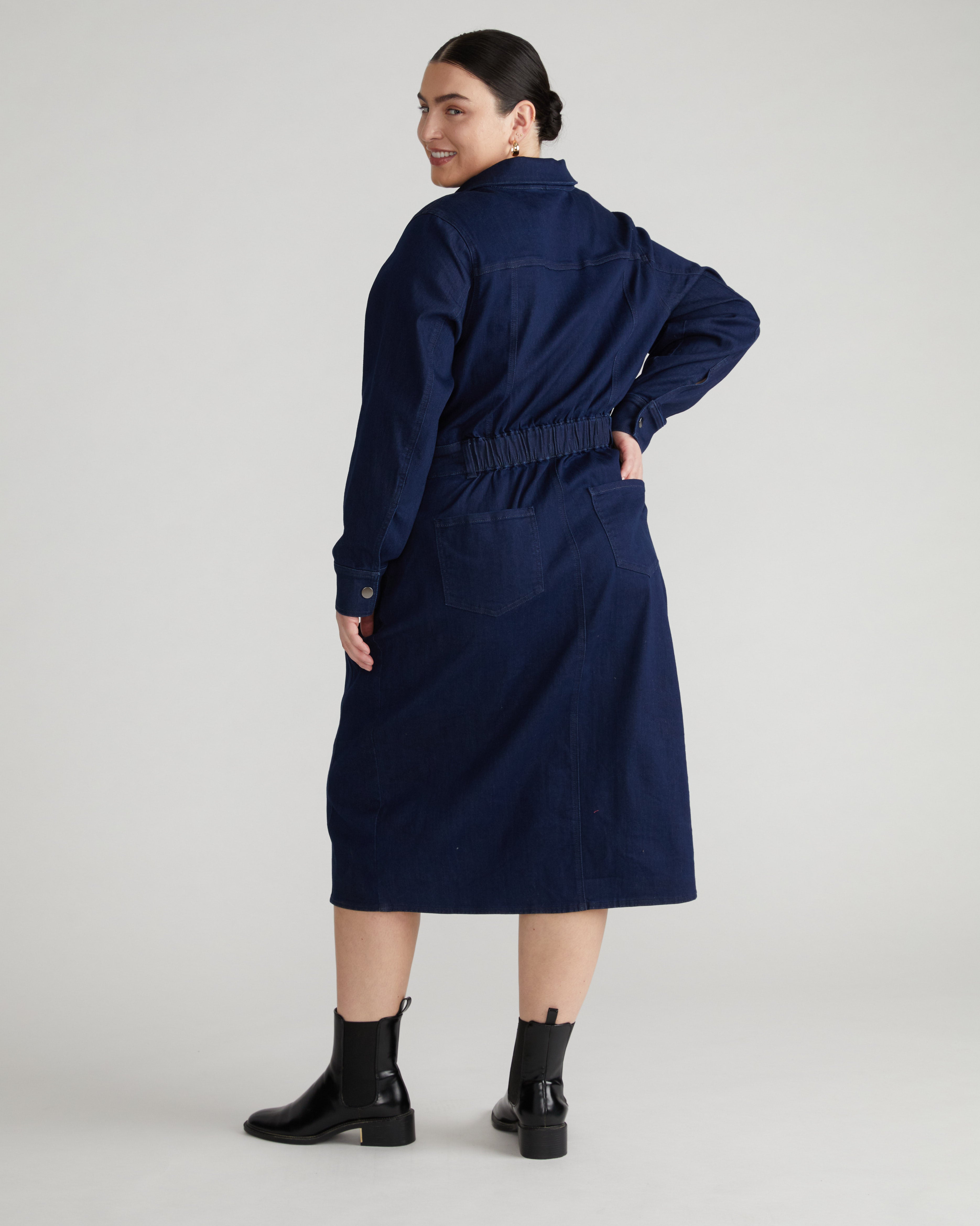 Dakota Denim Dress - Dark Indigo – Universal Standard