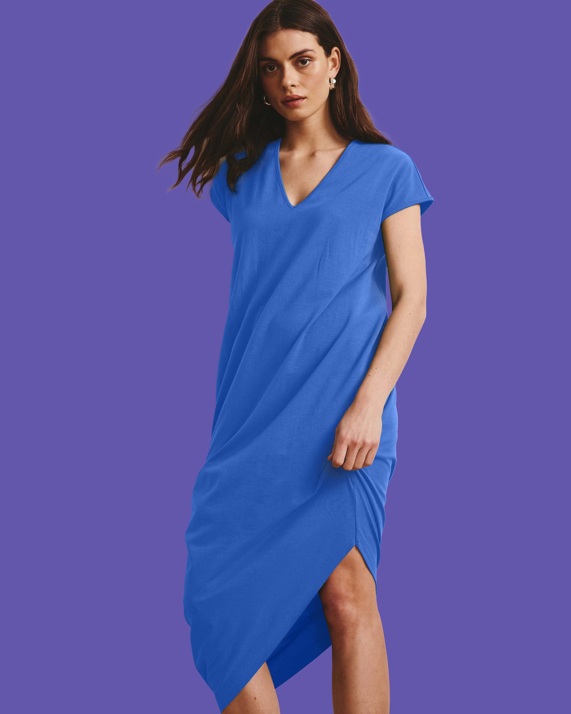 Iconic Geneva V-Neck Dress - Lapis