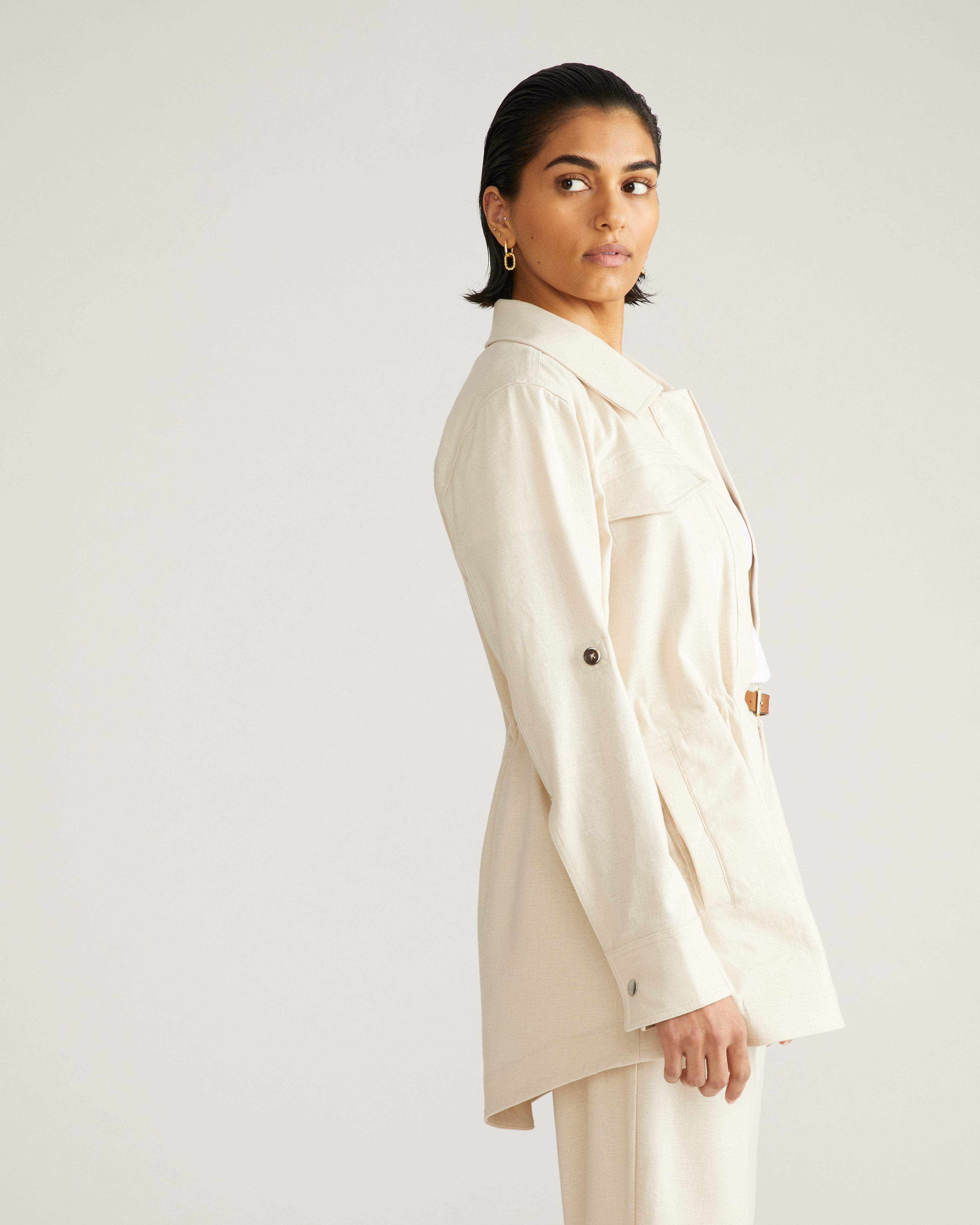 Vineyard Linen Blend Jacket - Ecru – Universal Standard