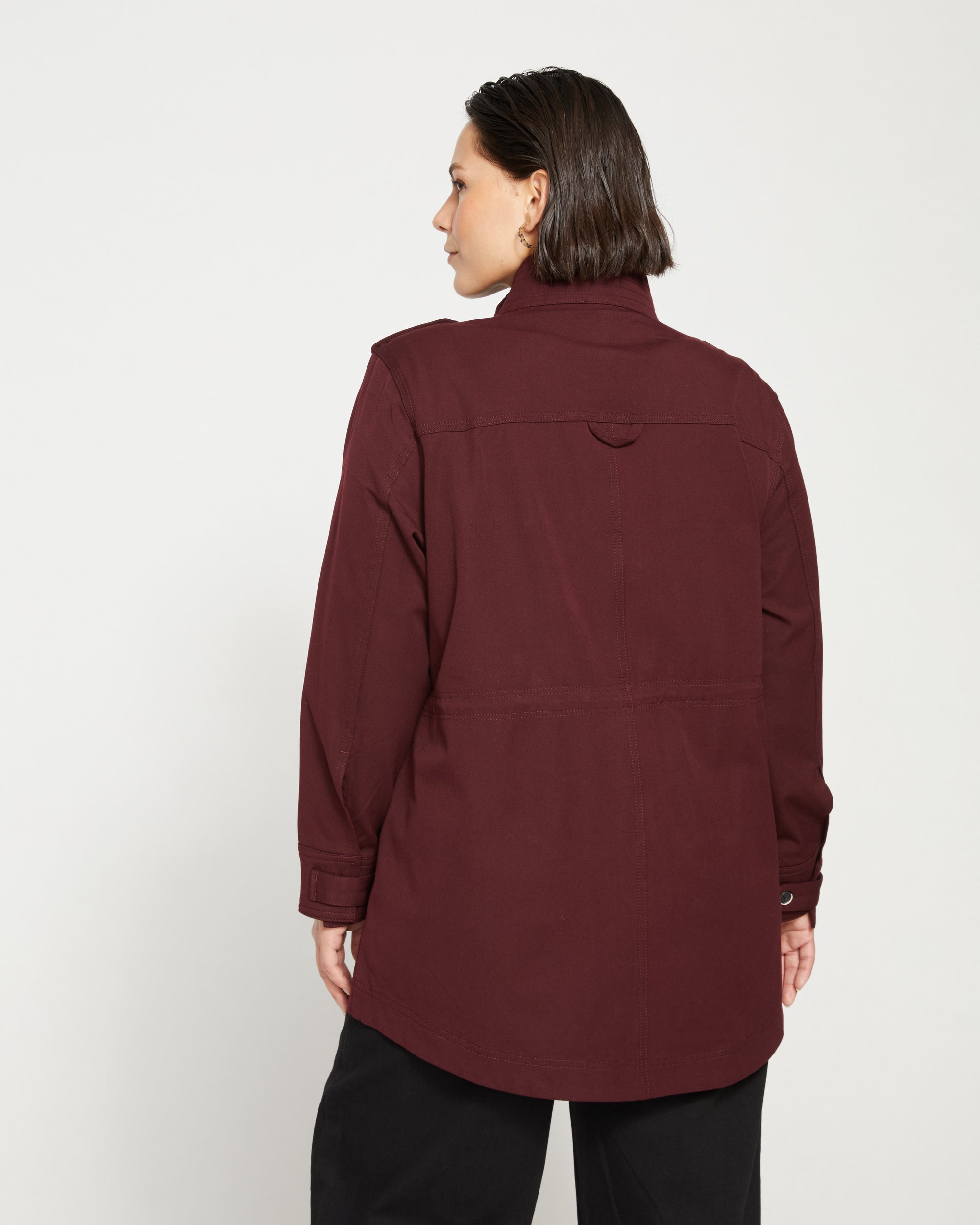 Vineyard Stretch Cotton Twill Jacket - Black Cherry