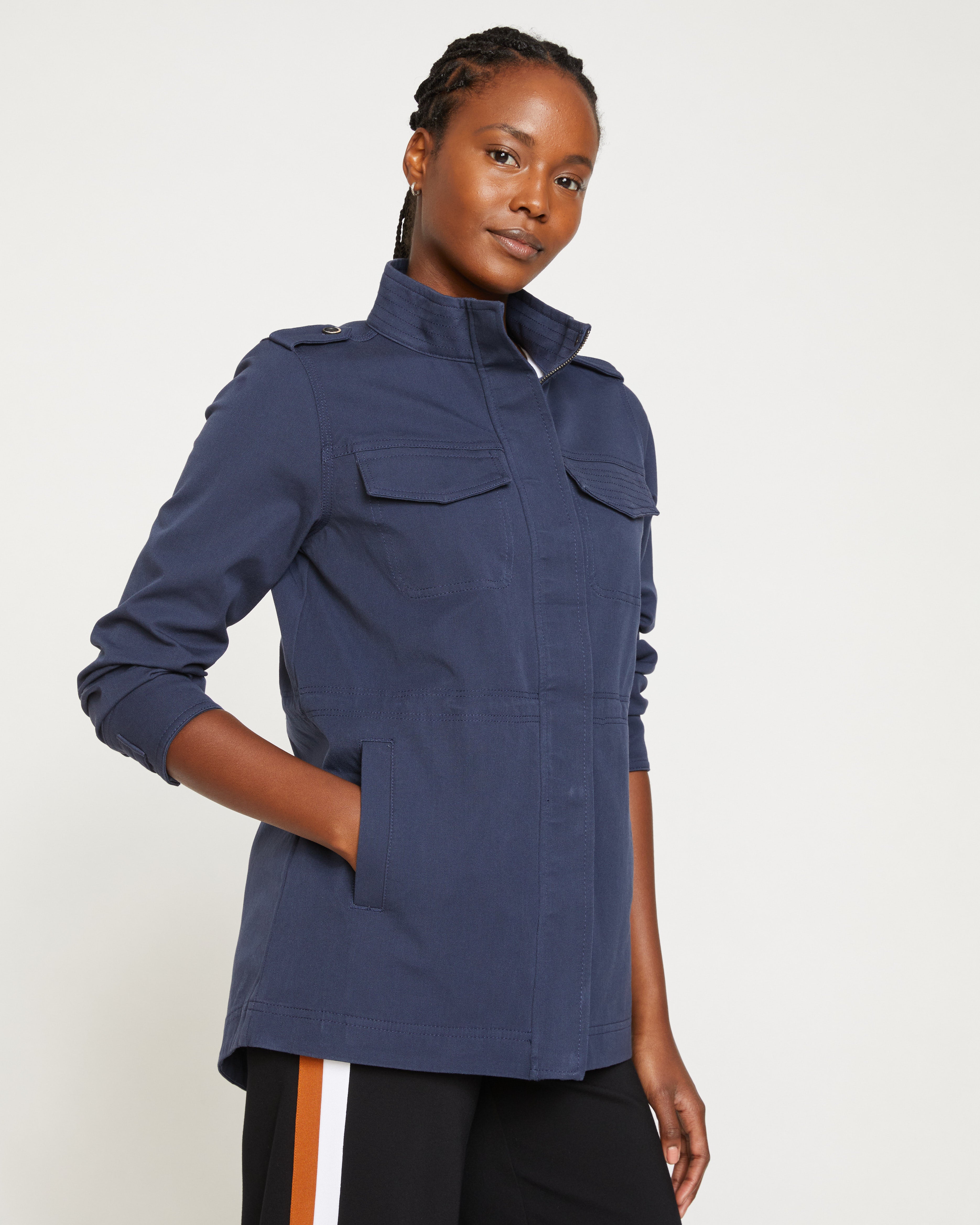 Vineyard Stretch Cotton Twill Jacket - Navy – Universal Standard