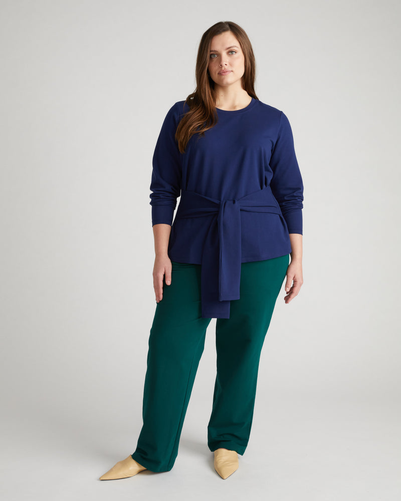 Varsity French Terry Tie Top - Cenote