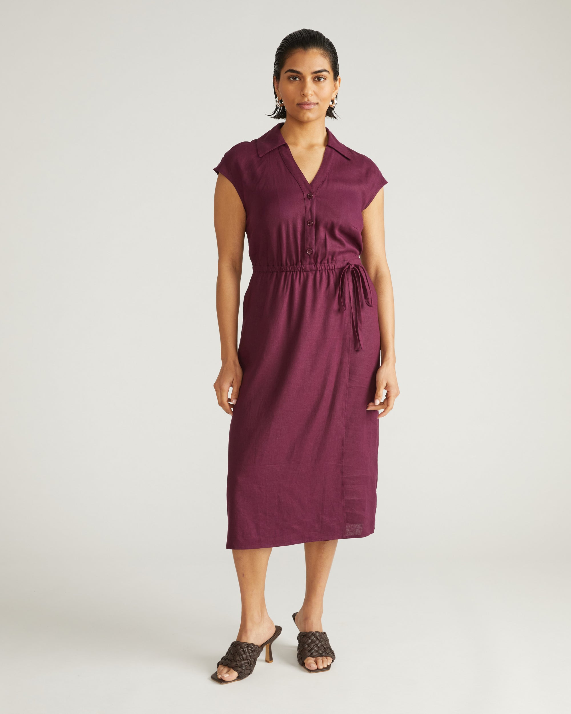 Laurel Linen Dress - Acai - Size 2XS - by Universal Standard Laurel Linen Dress - Acai - Size 2XS - by Universal Standard