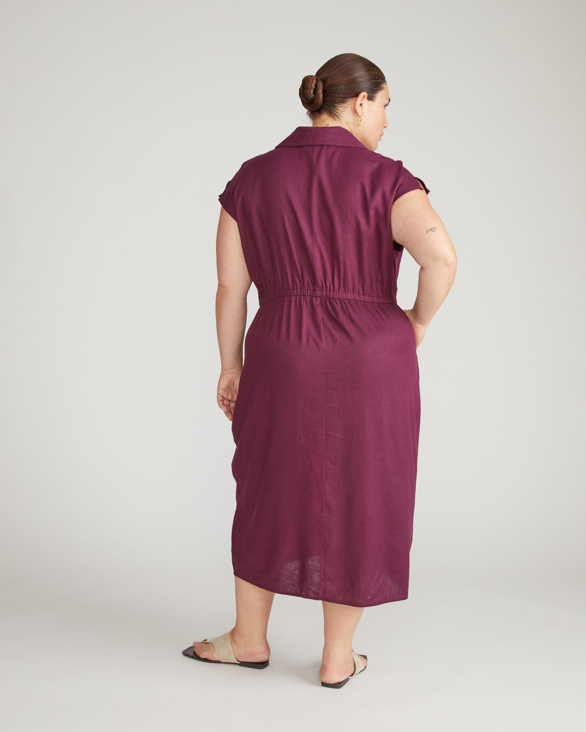 Laurel Linen Dress - Acai