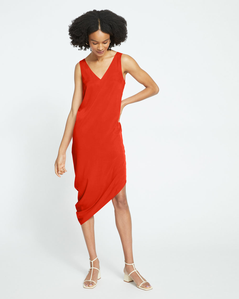 Iconic Cooling Cupro Geneva V Tank Dress - Lipstick