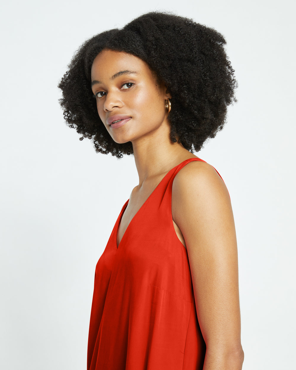 Iconic Cooling Cupro Geneva V Tank Dress - Lipstick