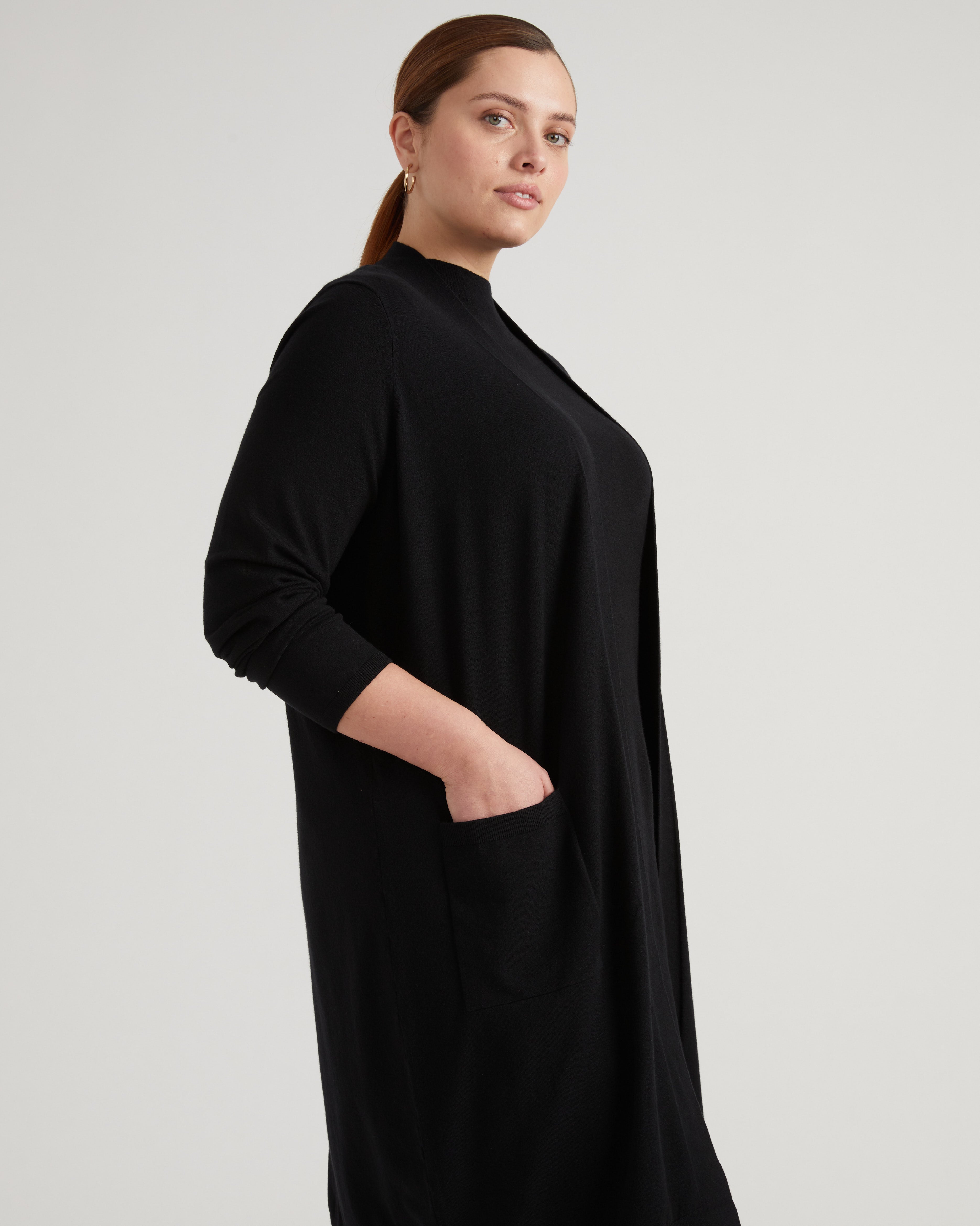 Savvy Double Knit Sweater Cardigan - Black – Universal Standard