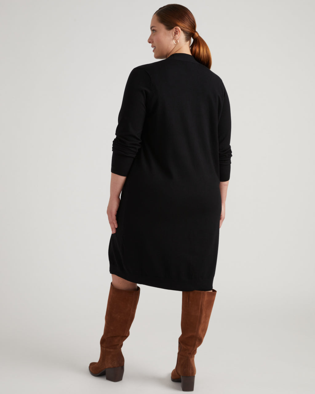 Universal Standard Women's Long Open Front Cardigan - Black