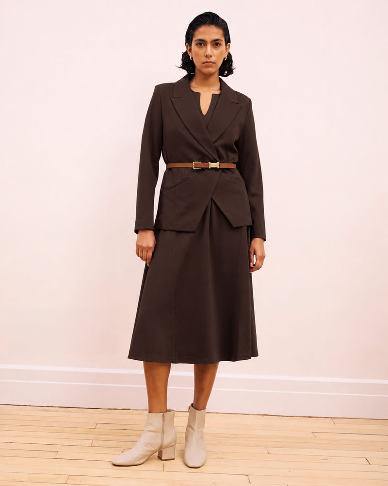 Bianca Double Breasted Ponte Blazer - Espresso | Plus Size & Straight Size Women's Fashion | Universal Standard