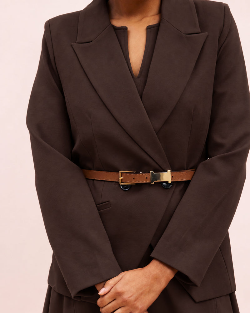 Bianca Double Breasted Ponte Blazer - Espresso | Plus Size & Straight Size Women's Fashion | Universal Standard