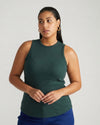 Woman wearing Cai High Neck Tank - Forest Green from Universal Standard