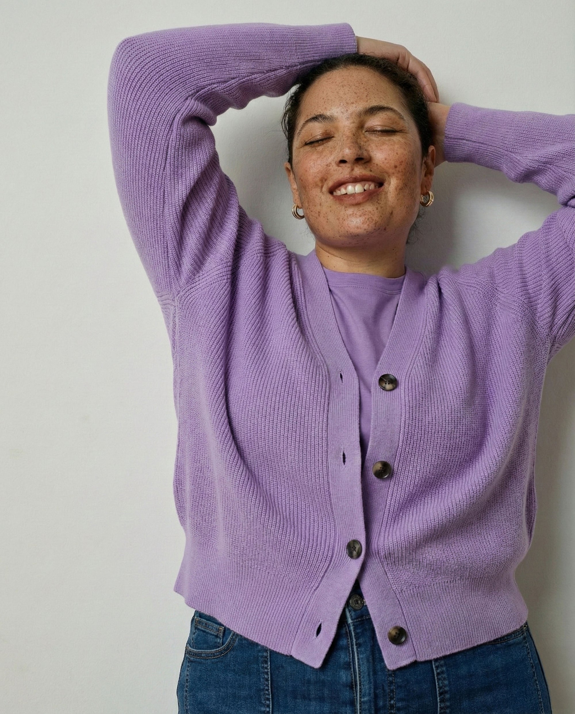 Better-Than-Wool Cardigan - Purple Posey