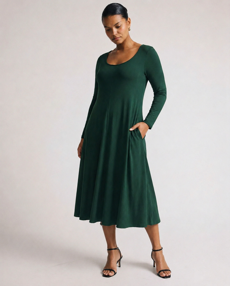 Cora Divine Jersey Dress - Forest Green | Plus Size & Straight Size Women's Fashion | Universal Standard
