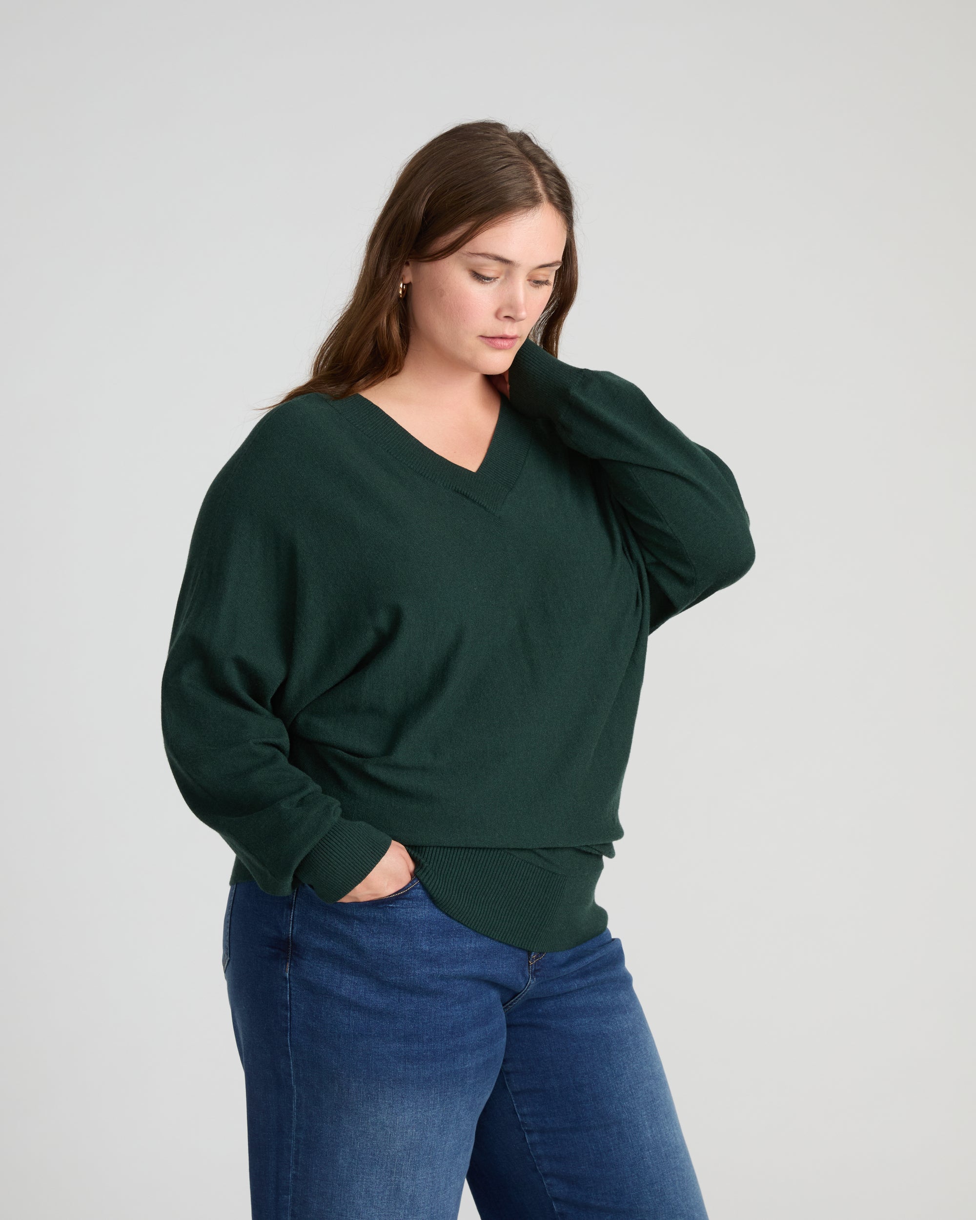 USSW1246B-1151-Savvy-Fine-Knit-Sweater-Blouse-Green-Gemstone_002_1641