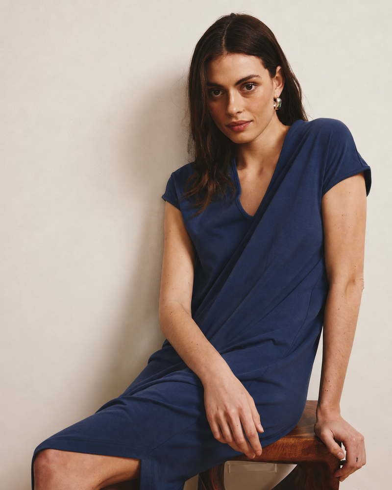 Iconic Geneva V-Neck Dress - Midnight