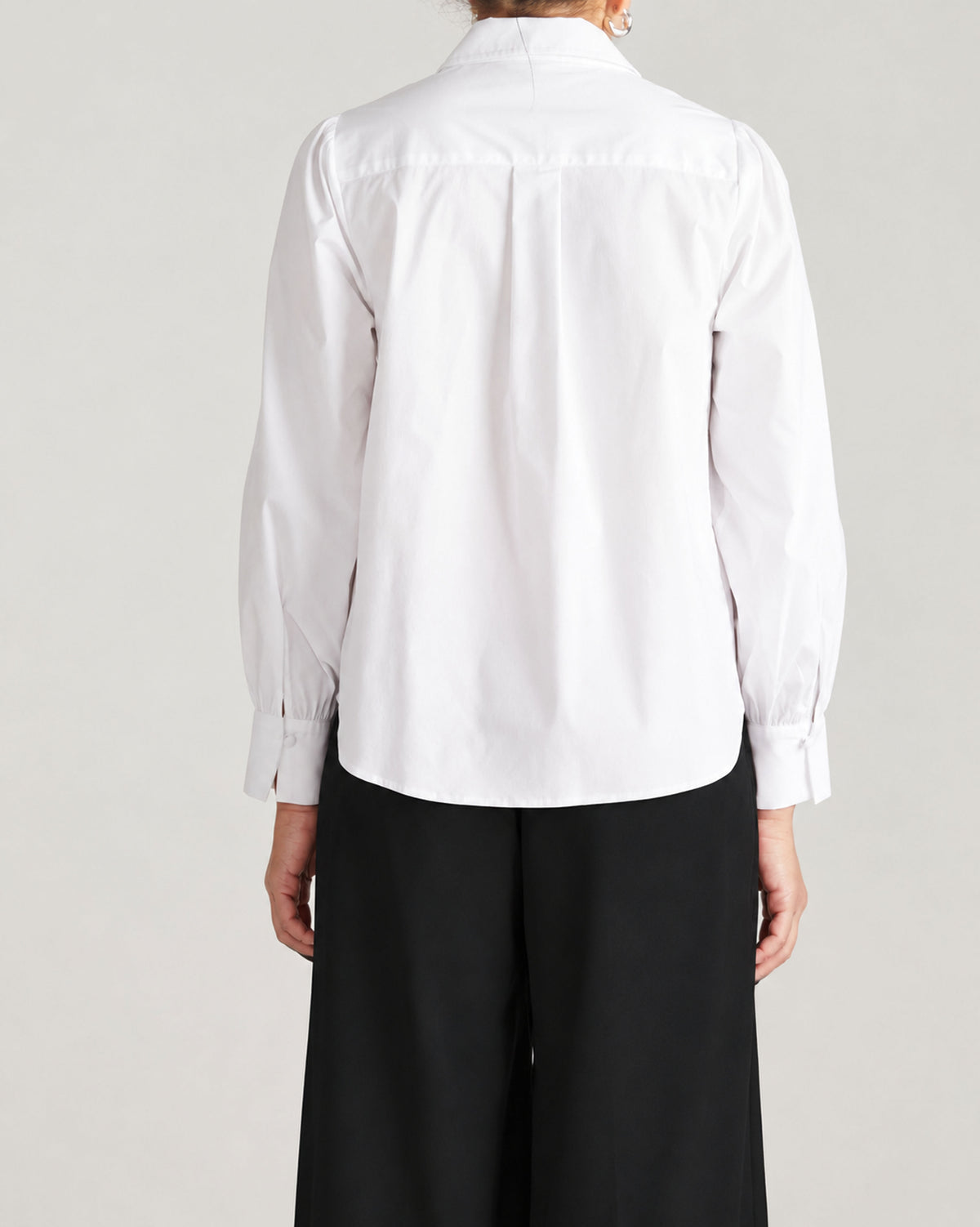 Janet Tie-Neck Cotton Poplin Shirt - White | Plus Size & Straight Size Women's Fashion | Universal Standard