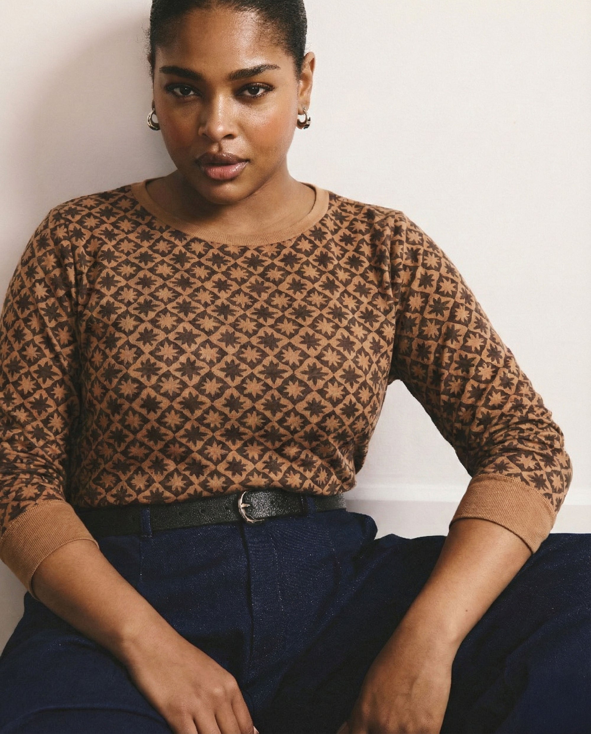 Long Sleeve Tee Rex - Brown Hacienda Print