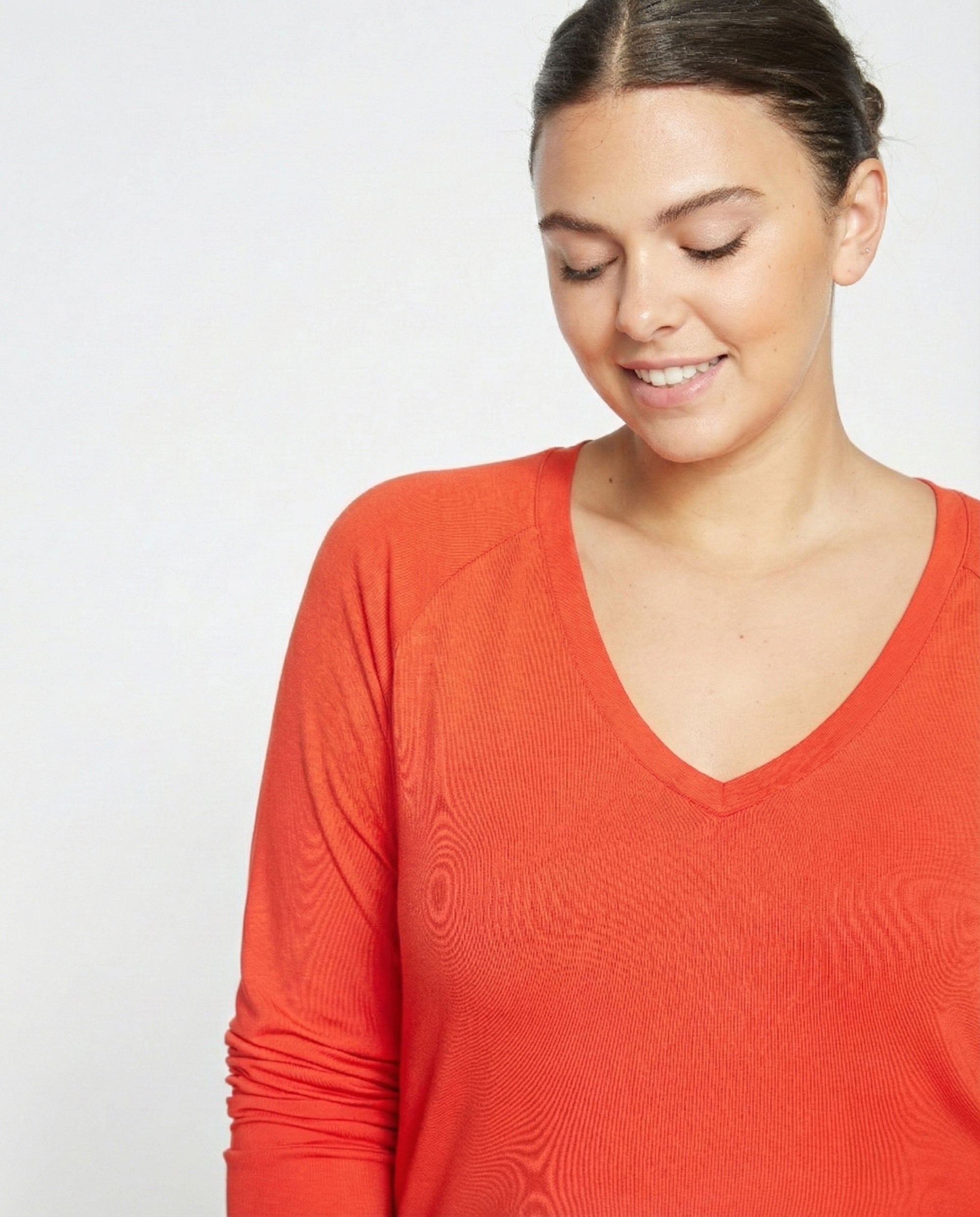 Long Sleeve V Rex - Orange Flame