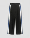 Stephanie Wide Leg Stripe Ponte Pants 30 Inch - Black with Blue/White Stripe | Plus Size & Straight Size Women's Fashion | Universal Standard