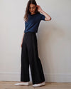 Stephanie Wide Leg Stripe Ponte Pants 30 Inch - Black with Black Stripe | Plus Size & Straight Size Women's Fashion | Universal Standard
