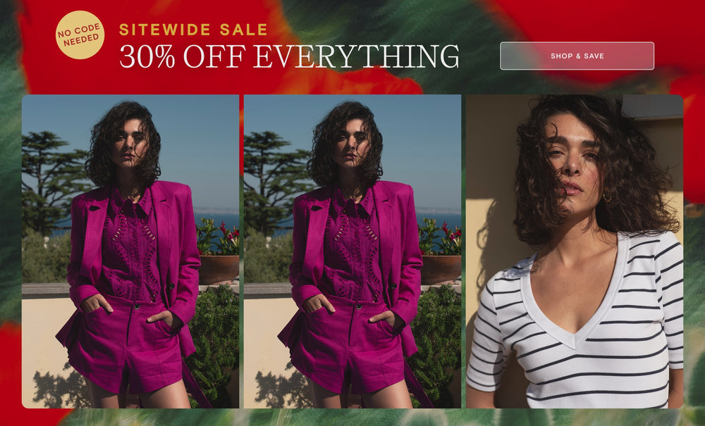 sitewide sale 30% off everything. no code needed. sizes 00 - 40