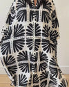 Paros Drawstring Linen Blend Shirtdress - Ink Bloom Print
