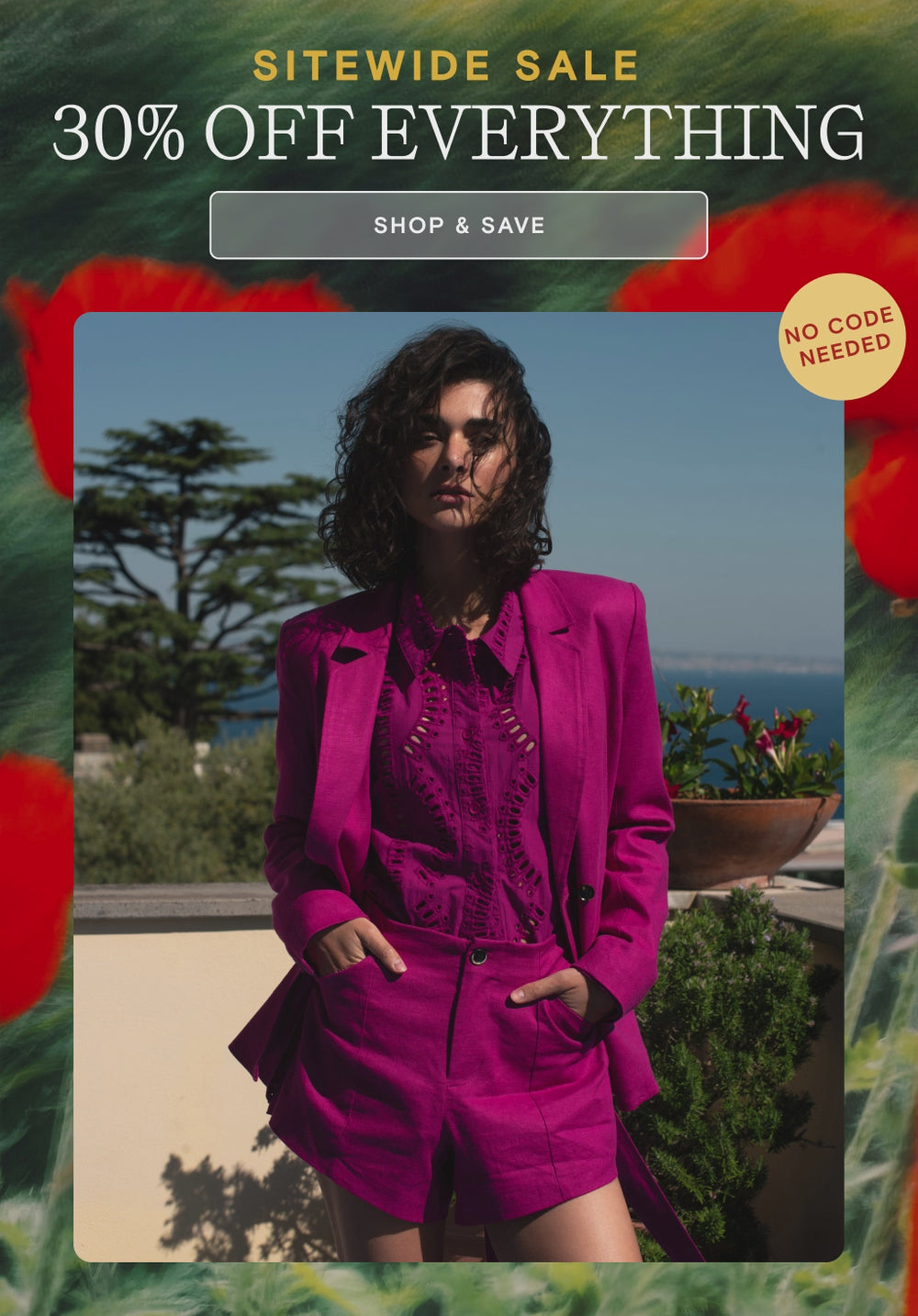 sitewide sale 30% off everything. no code needed. sizes 00 - 40