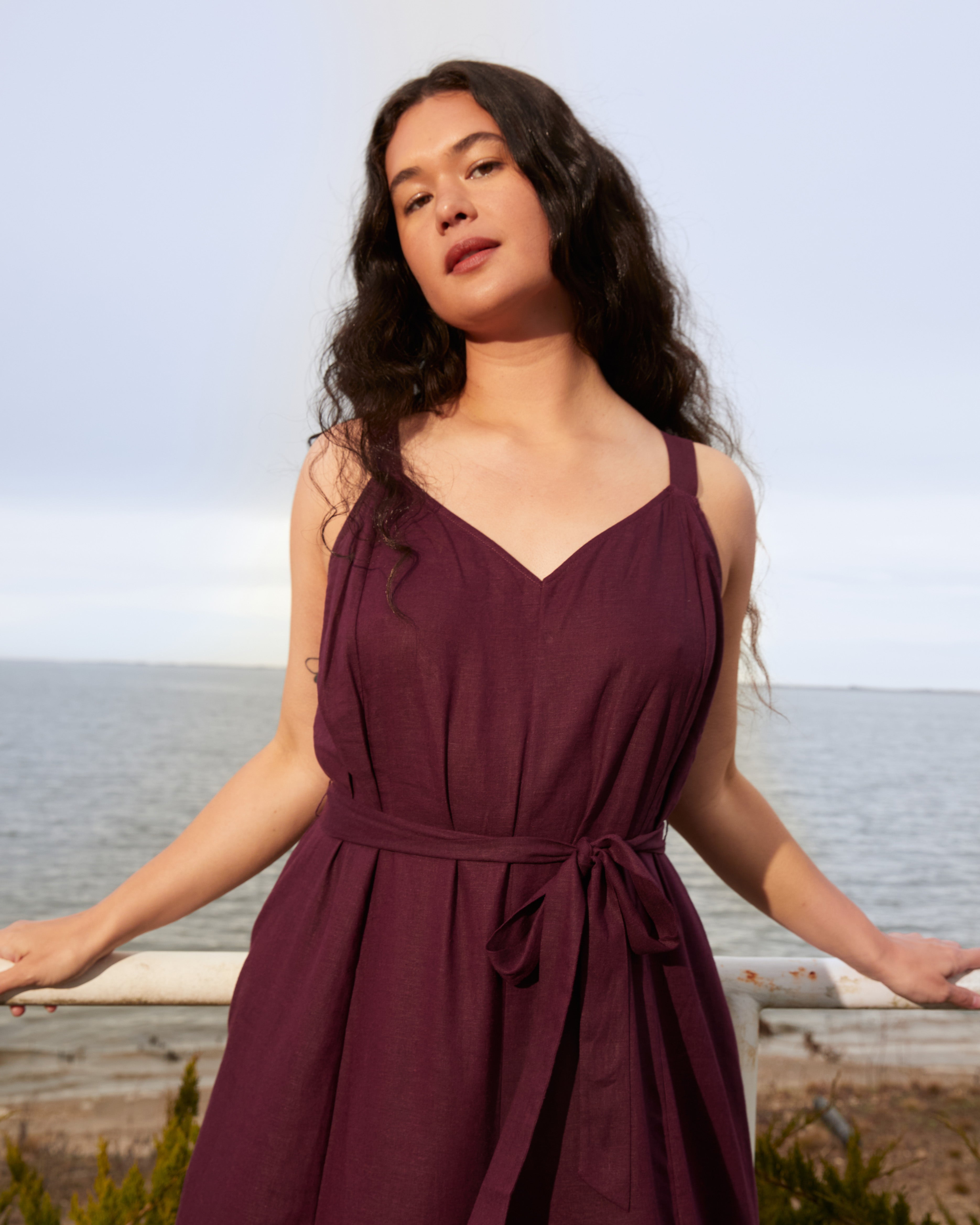 Promenade Linen Blend Jumpsuit - Acai – Universal Standard