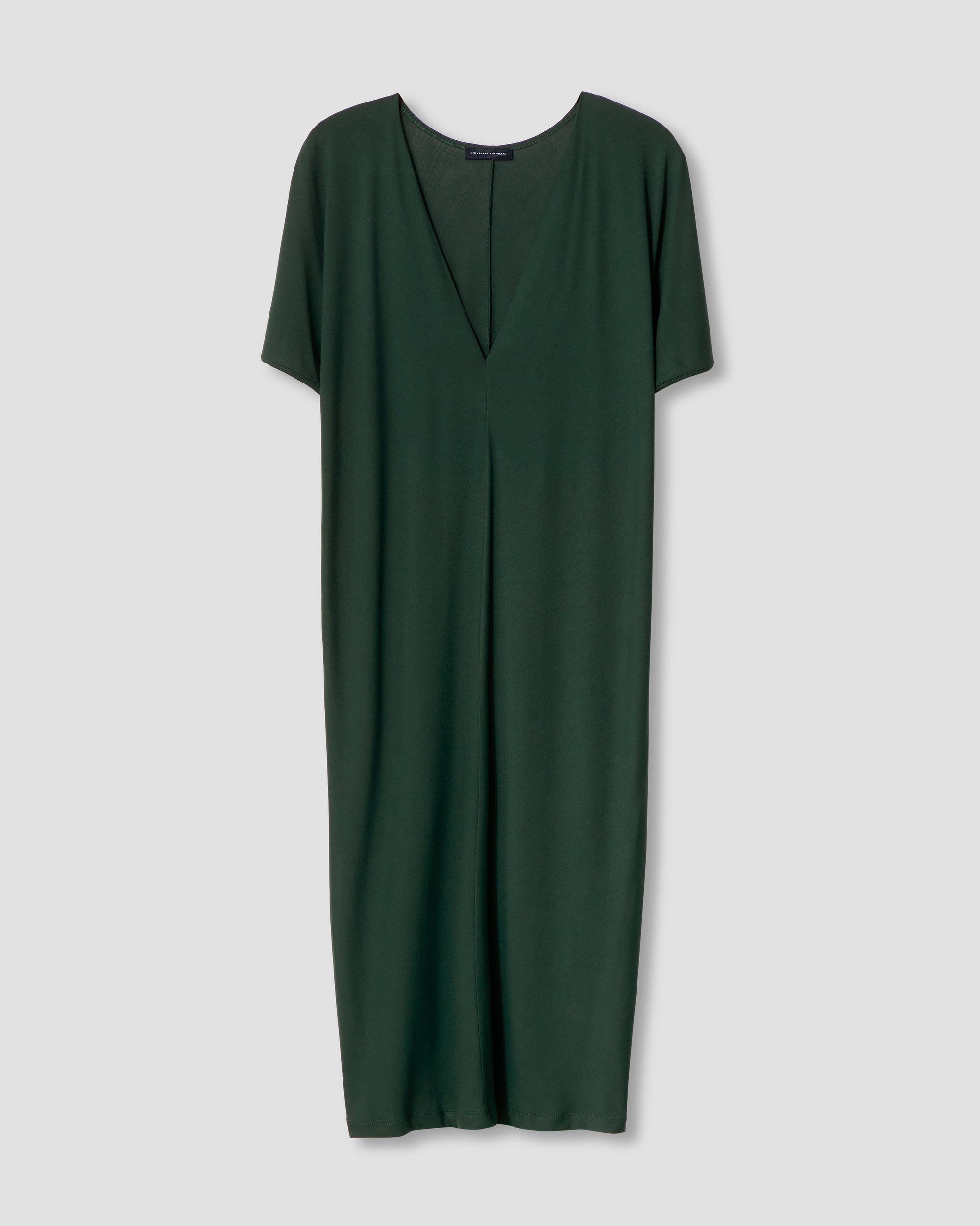 Teresa Liquid Jersey V-Neck Dress - Forest Green | Plus Size & Straight Size Women's Fashion | Universal Standard