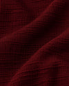 Statement Tailored Ponte Top - Deep Red Tweed
