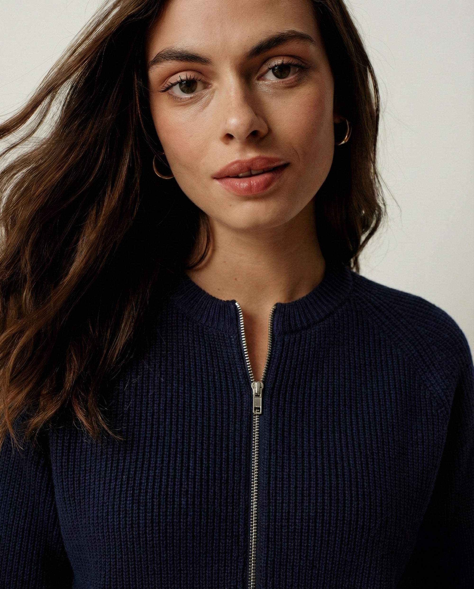 Better-Than-Wool Zip Cardigan - Midnight