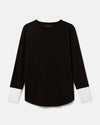 Rhine Color Block Cuff Top - Black/White