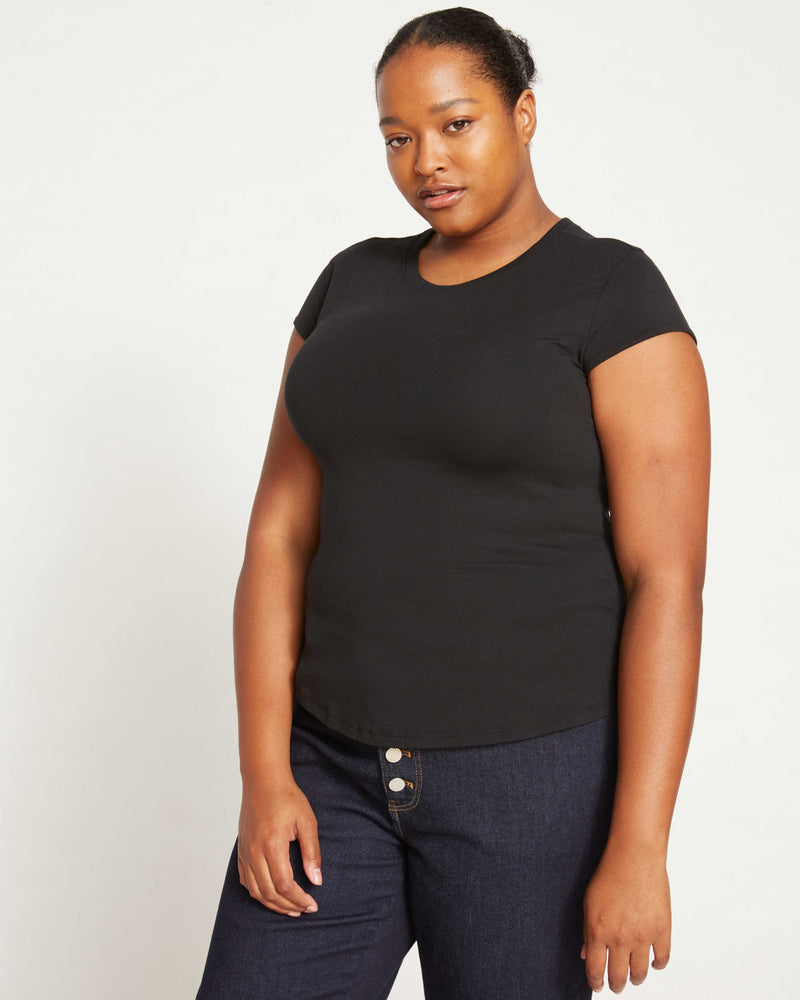 Ashley Cap Sleeve Tee - Black