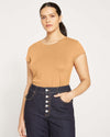 Ashley Cap Sleeve Tee - Caramel