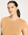 Ashley Cap Sleeve Tee - Caramel