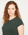 Ashley Cap Sleeve Tee - Forest Green