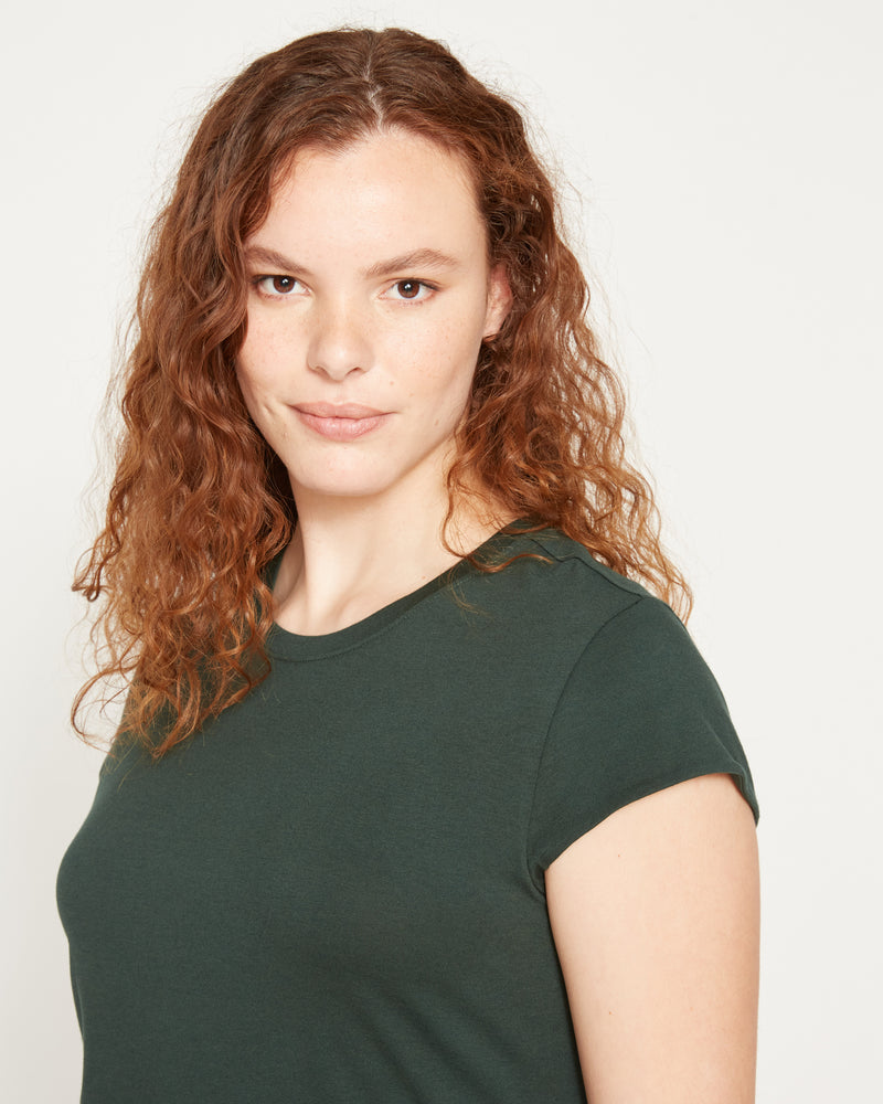 Ashley Cap Sleeve Tee - Forest Green