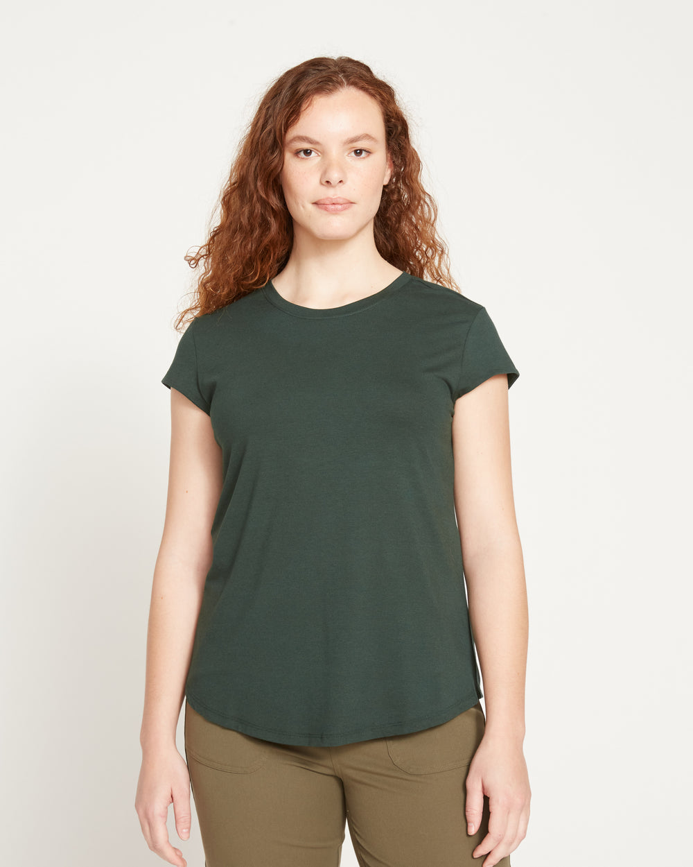 Ashley Cap Sleeve Tee - Forest Green
