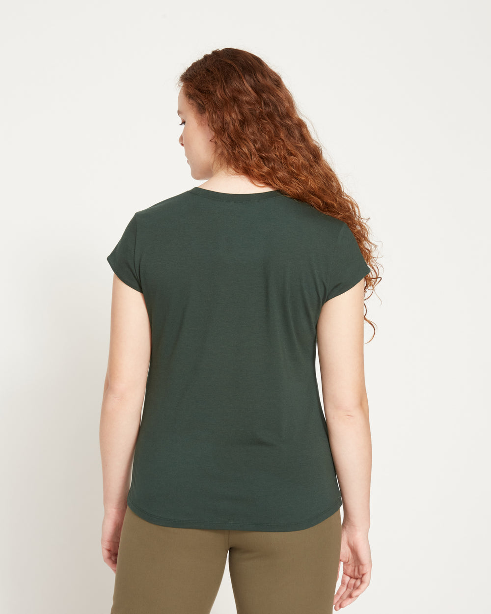 Ashley Cap Sleeve Tee - Forest Green