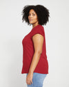 Ashley Cap Sleeve Tee - Rhubarb