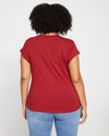 Ashley Cap Sleeve Tee - Rhubarb
