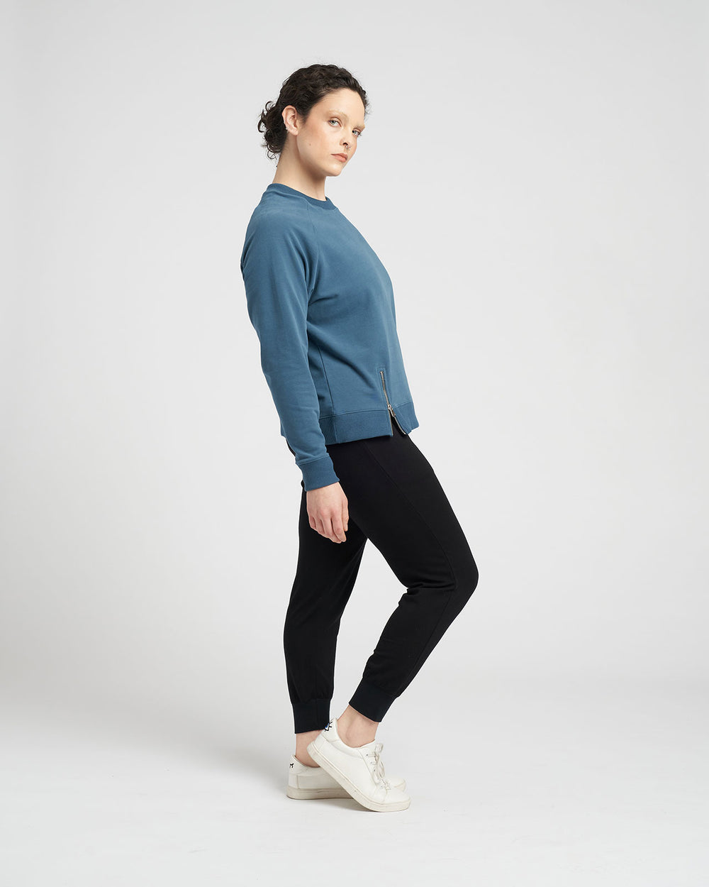 Peachy Terry Side Zip Pullover - Teal