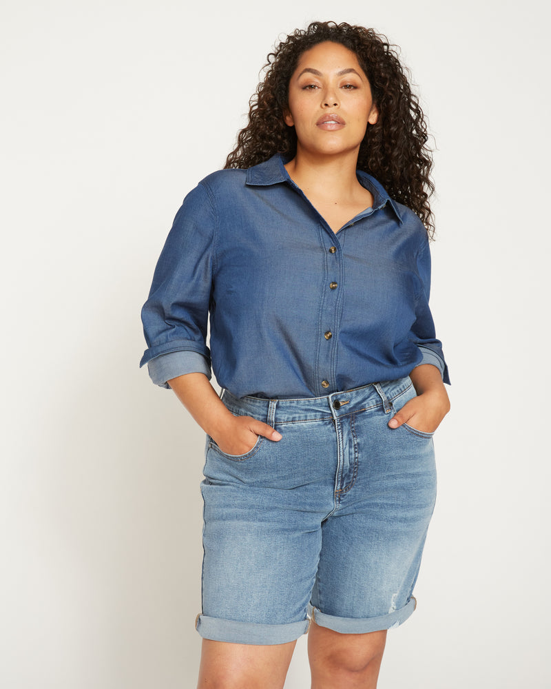 Bae Denim Shorts - Distressed Light Indigo