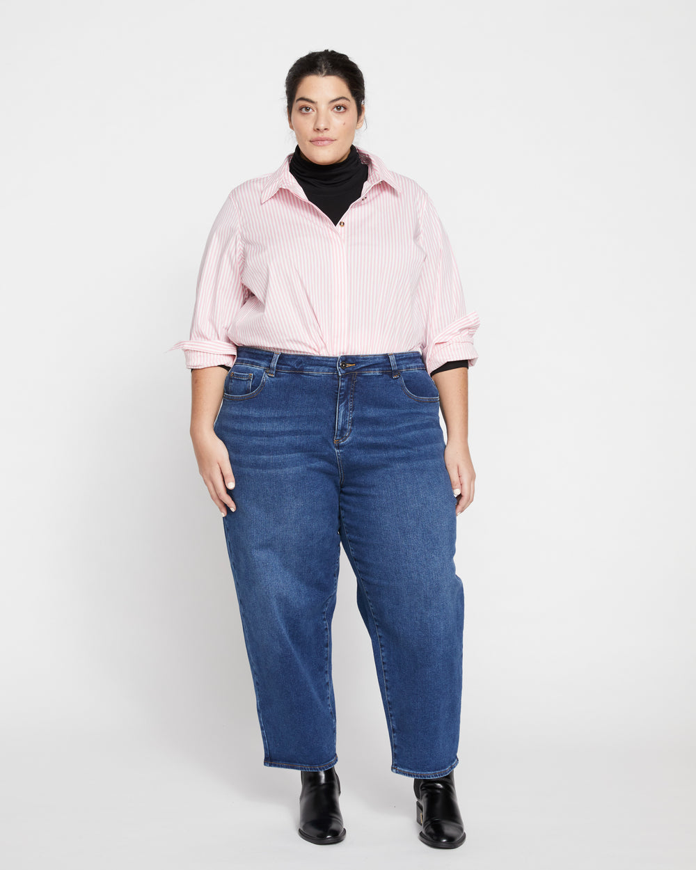 Lou High Rise Barrel Leg Jeans - Union City Blue