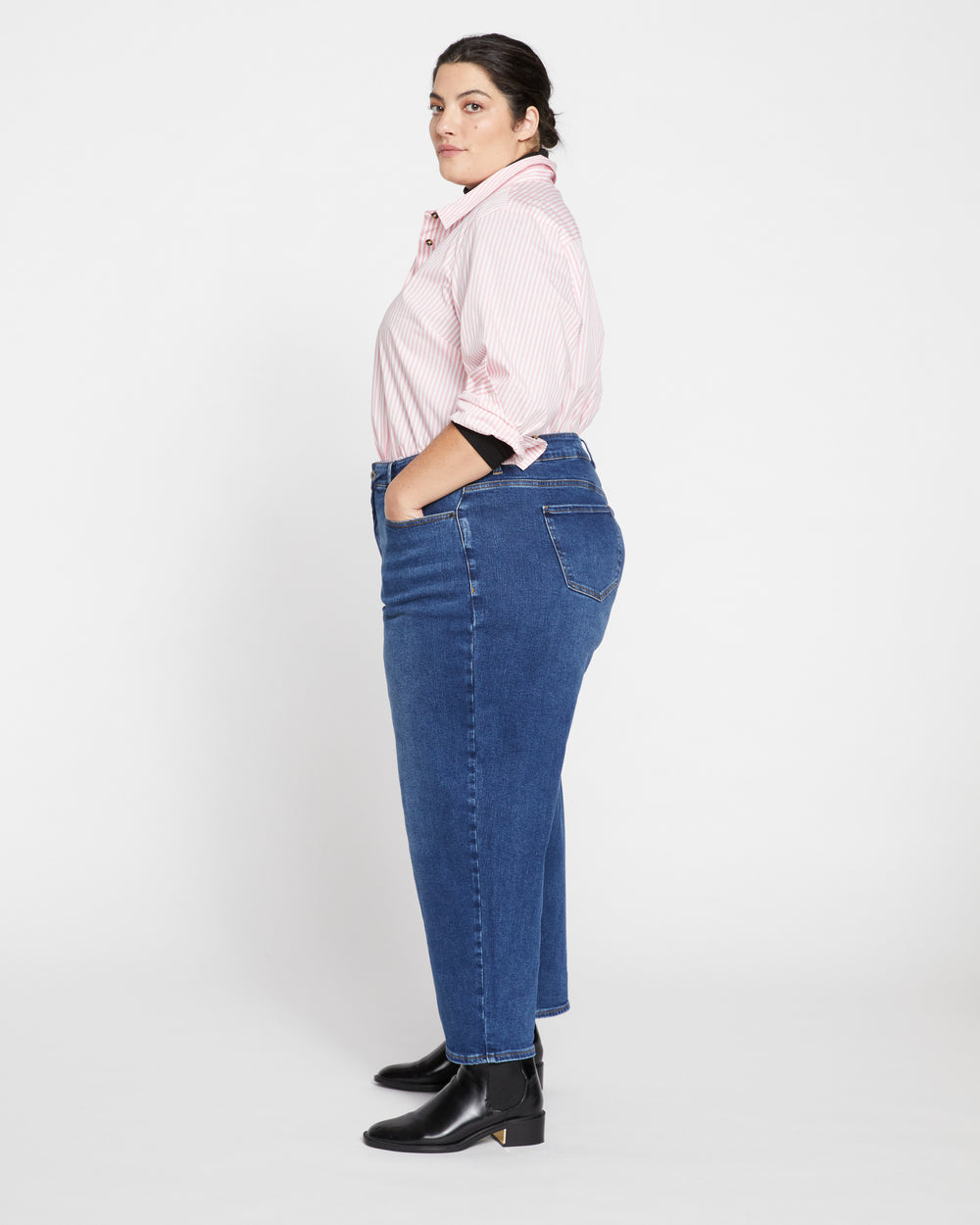 Lou High Rise Barrel Leg Jeans - Union City Blue