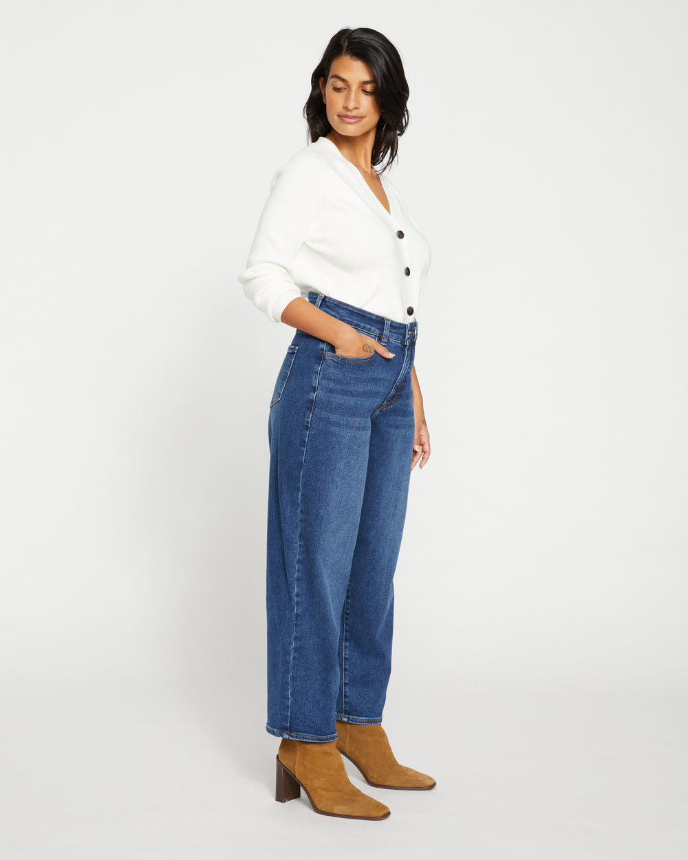 Lou High Rise Barrel Leg Jeans - Union City Blue