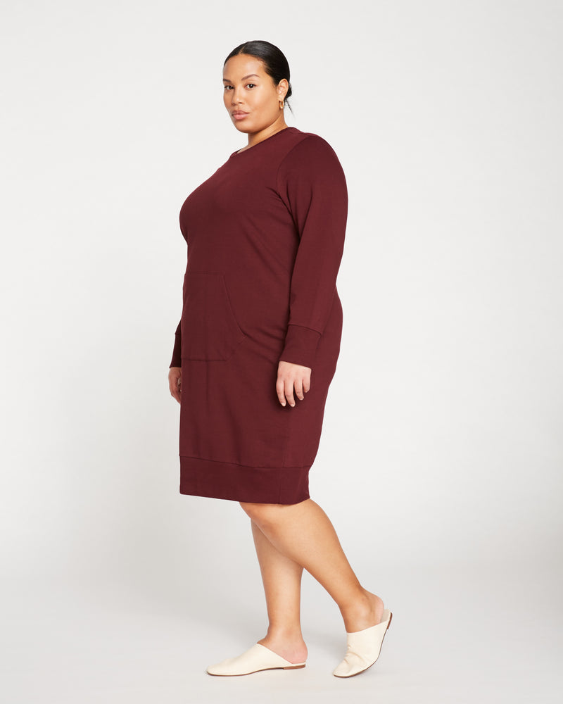 Bree Sweatshirt Dress - Black Cherry